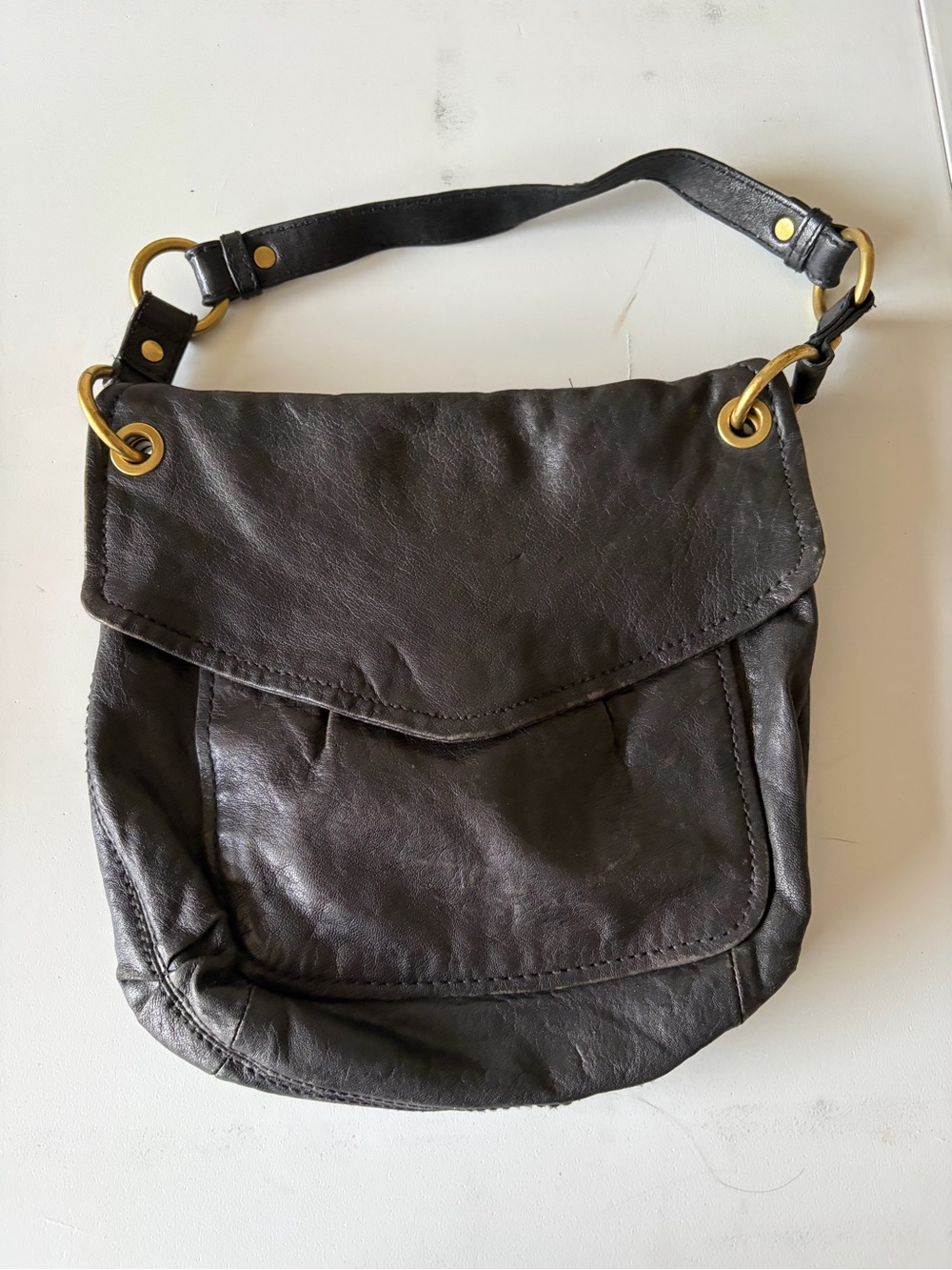 Fossil Purse Shoulder Bag Black Leather